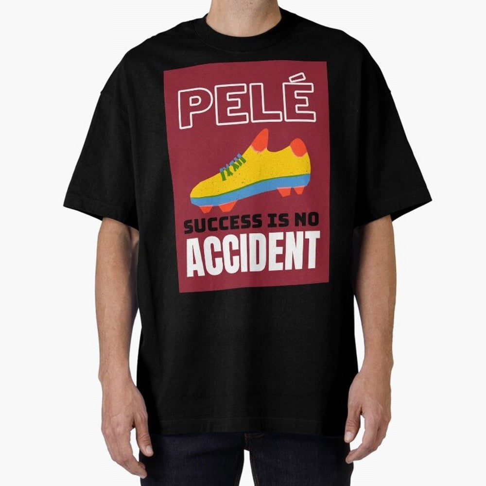 Pele Quote Success Is No Accident Graphic Classic T-Shirt Stand with Global Football Passion for FIFA World Cup 2026 Group Stage, Celebrating Cristiano Ronaldo, Portugal, Championship Spirit, Famous Goals, Roaring Crowds and International Football