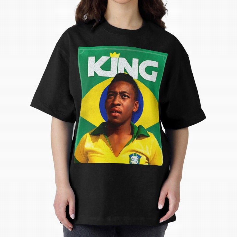 King Pele Oversized T-Shirt Celebrate Football Dreams Across Match Day Hype around FIFA World Cup 2026 Group Stage, Neymar, Portugal, Fan Favorite Moments, National Team Passion, Big Match Drama and Soccer History; Made for Collectors Who Enjoy