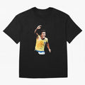Legends of The Beautiful Game Cartoon Collection Legends Arthur Zico 2 Cartoon Artwork134 Oversized T-Shirt Embrace the FIFA World Cup 2026 Group Stage Journey through Cristiano Ronaldo, Haaland and CR7 Highlights, Brazil Pride, Championship