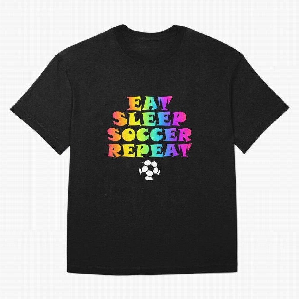 Eat Sleep Soccer Repeat - Football Active T-Shirt Make Your Look Match the FIFA World Cup 2026 USA Canada Mexico Journey through Messi and Cristiano Ronaldo Highlights, England and Germany Pride, Championship Spirit, Famous Goals, Roaring Crowds