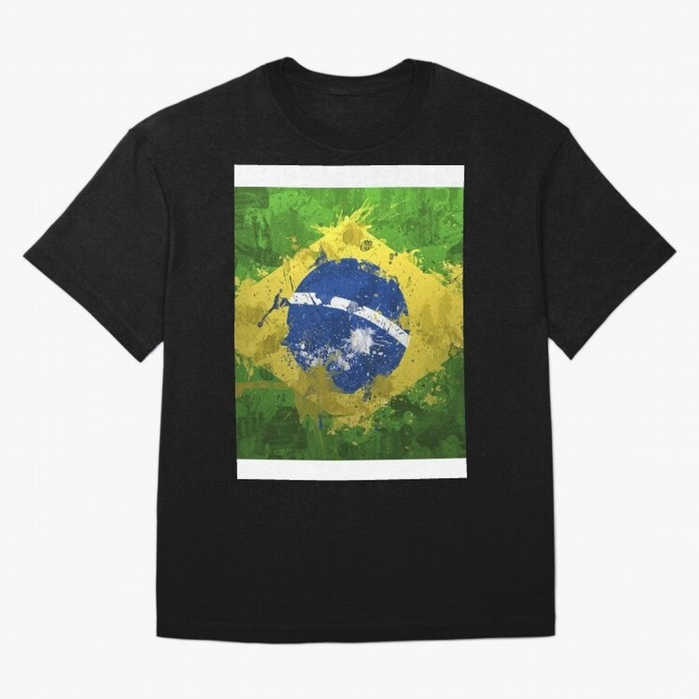 Brasilian Flag Face Mask Graphic T-Shirt Make Your Look Match FIFA World Cup 2026 USA Canada Mexico Spirit, Featuring England, France and Netherlands, Neymar, Fan Favorite Moments, National Team Passion, Big Match Drama and Soccer History; Made for