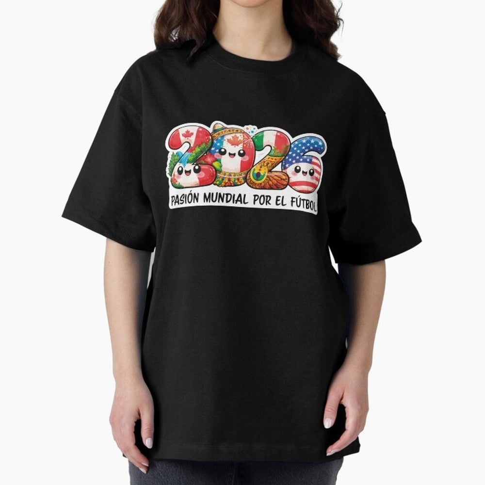 World Football Passion 2026 Classic T-Shirt Celebrate the Magic of FIFA World Cup 2026 USA Canada Mexico for Fans of Messi, Neymar and Mbappe and Argentina, France and Brazil, Bringing Vintage Soccer Flavor, Modern Football Stars, National Flags