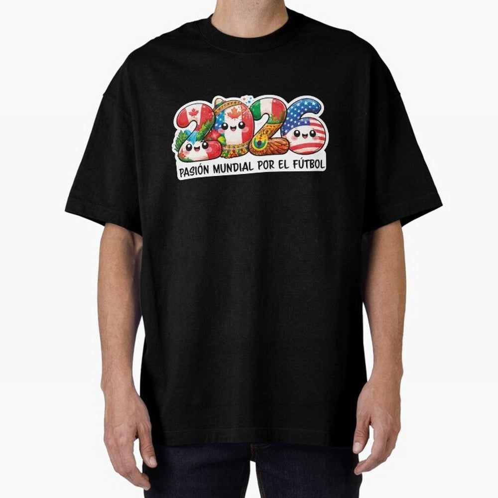 World Football Passion 2026 Classic T-Shirt Celebrate the Magic of FIFA World Cup 2026 USA Canada Mexico for Fans of Messi, Neymar and Mbappe and Argentina, France and Brazil, Bringing Vintage Soccer Flavor, Modern Football Stars, National Flags