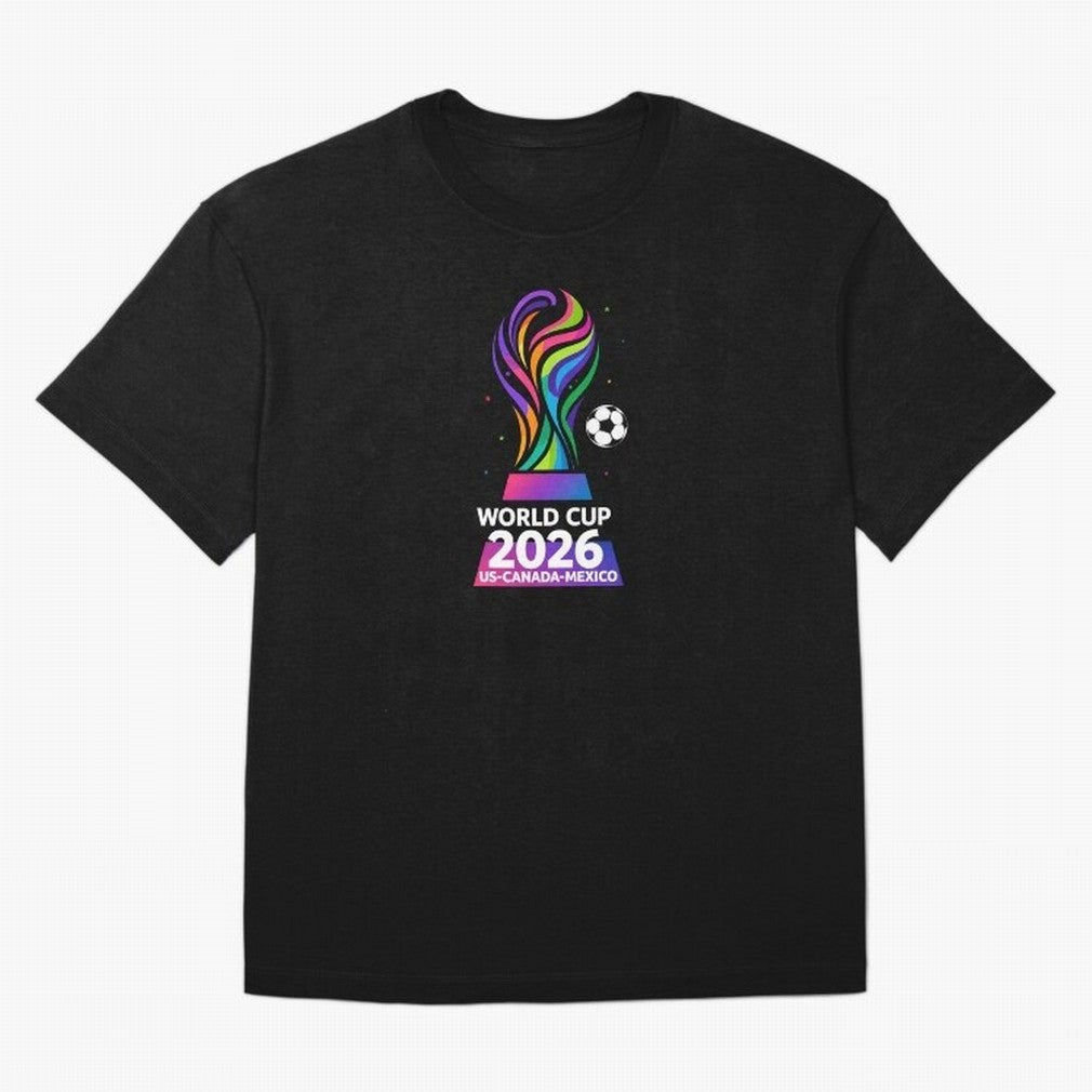 World Cup 2026 US-Canada-Mexico Soccer Trophy Classic T-Shirt Cheer for Match Day Hype around FIFA World Cup 2026, Messi and Cristiano Ronaldo, Brazil, Sports Nostalgia, International Competition, Famous Players and Unforgettable Victories; Great