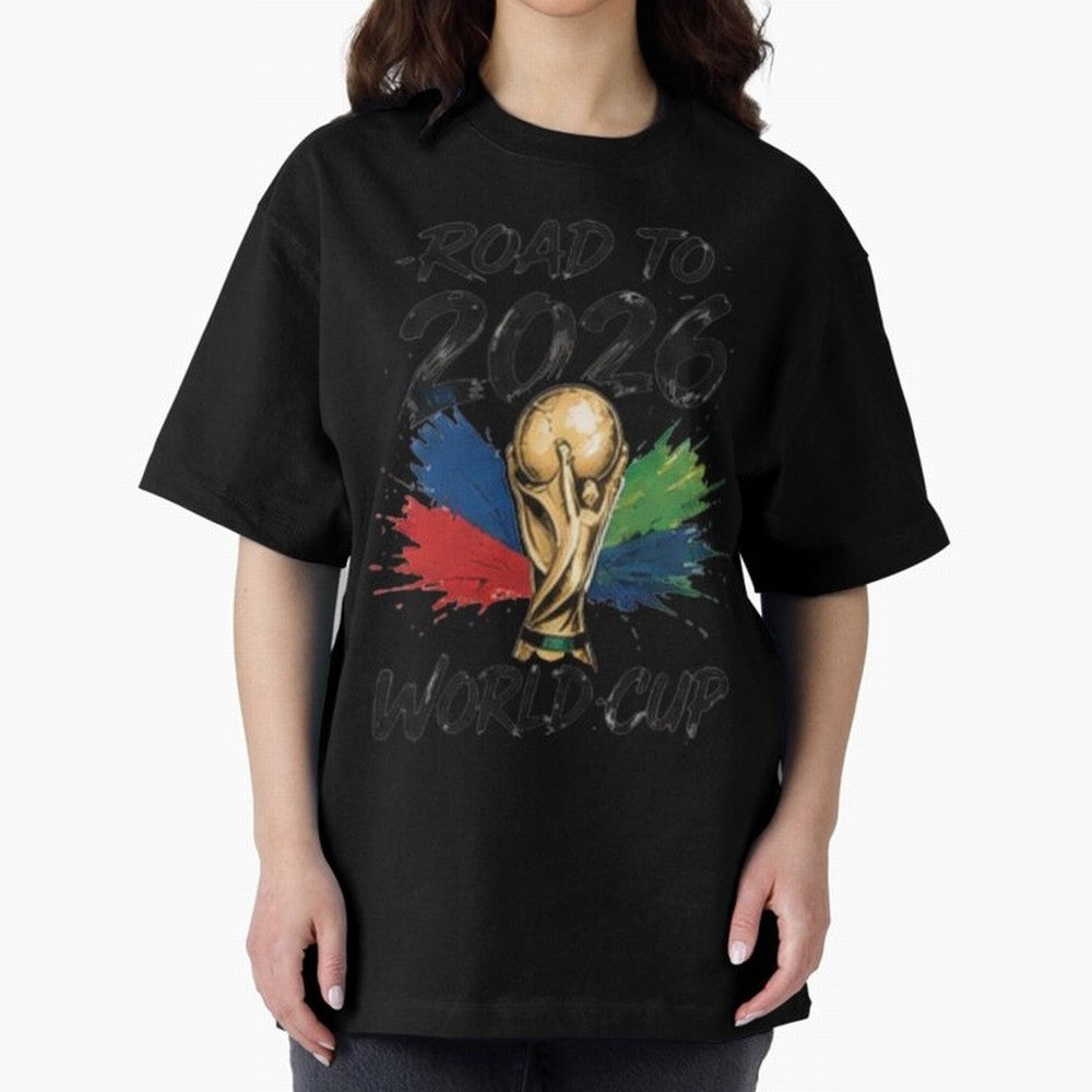 Road To 2026 World Cup Football Graphic Tee Classic T-Shirt Represent Fans Who Live for Match Day Hype around FIFA World Cup 2026 Group Stage, Mbappe, Portugal, Football Passion, Legendary Performances, Festival Vibes and Supporter Community; Great