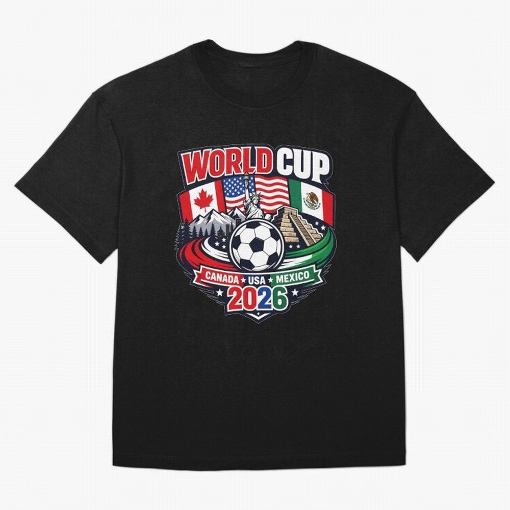 FIFA World Cup 2026 Classic T-Shirt Join Supporters Worldwide for the FIFA World Cup 2026 Journey through Messi, Neymar and Mbappe Highlights, Portugal, Spain and Germany Pride, Goal Celebration Energy, Supporter Heritage, Football Icons and