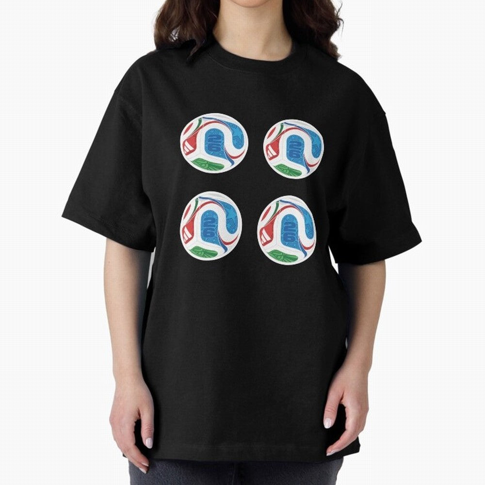2026 World Soccer Ball Sticker Pack (4 pcs) Classic T-Shirt Feel the Roar of FIFA World Cup 2026 Group Stage for Fans of Neymar, Haaland and Cristiano Ronaldo and Brazil, Portugal and Argentina, Bringing Football Festival Excitement, Trophy