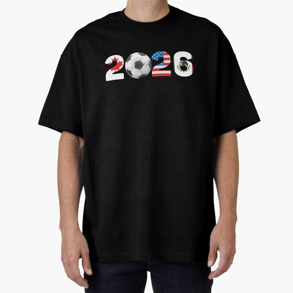 2026 North America Football Massive Event Soccer Ball Classic T-Shirt Refresh FIFA World Cup 2026 USA Canada Mexico Spirit, Celebrating Brazil, Messi, Vintage Soccer Flavor, Modern Football Stars, National Flags and Final Night Emotion; Perfect for
