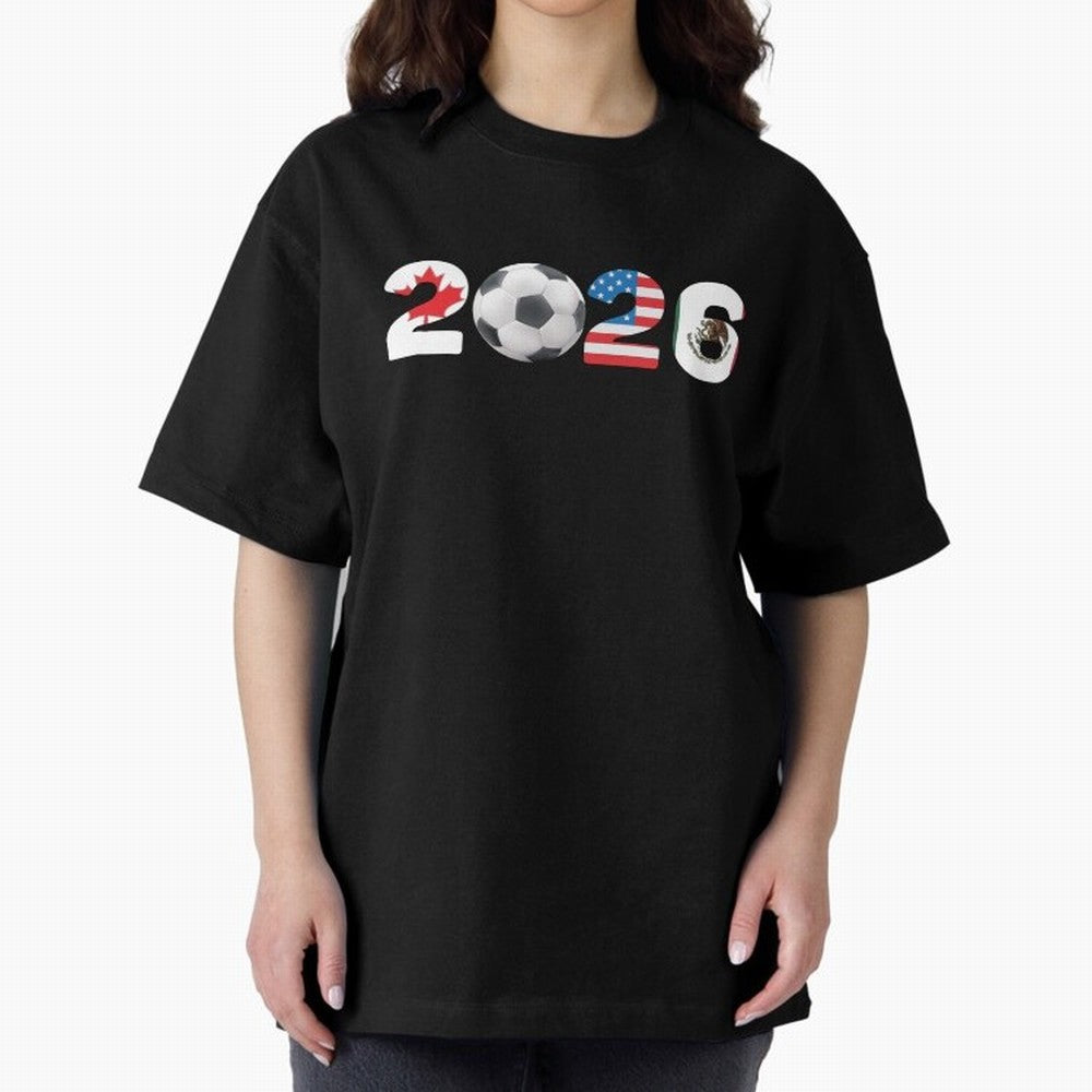2026 North America Football Massive Event Soccer Ball Classic T-Shirt Refresh FIFA World Cup 2026 USA Canada Mexico Spirit, Celebrating Brazil, Messi, Vintage Soccer Flavor, Modern Football Stars, National Flags and Final Night Emotion; Perfect for