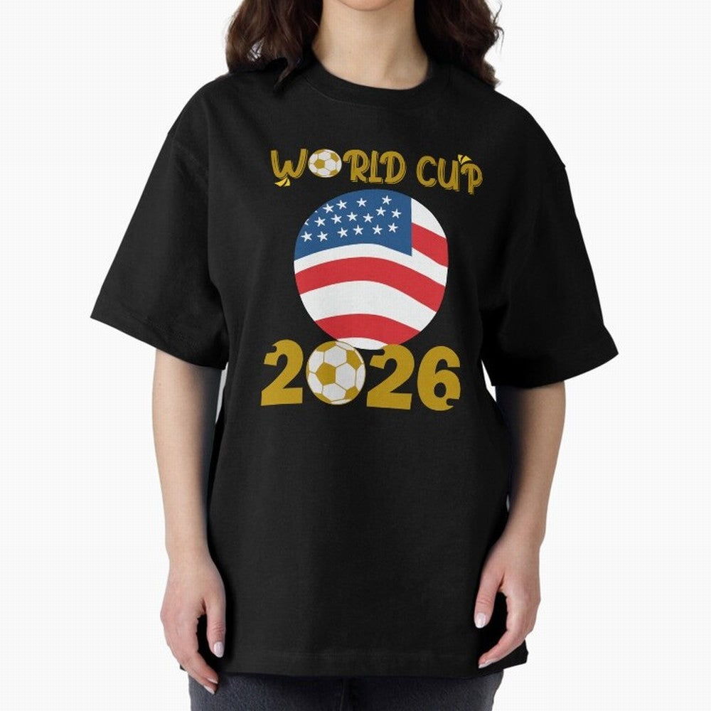 World Cup 2026 USA Soccer Design ¨C Football Fan Graphic T-Shirt Classic T-Shirt Celebrate the Road through FIFA World Cup 2026 Group Stage for Fans of Messi, Neymar and Mbappe and France, Bringing Global Supporter Spirit, Legendary Goals, National