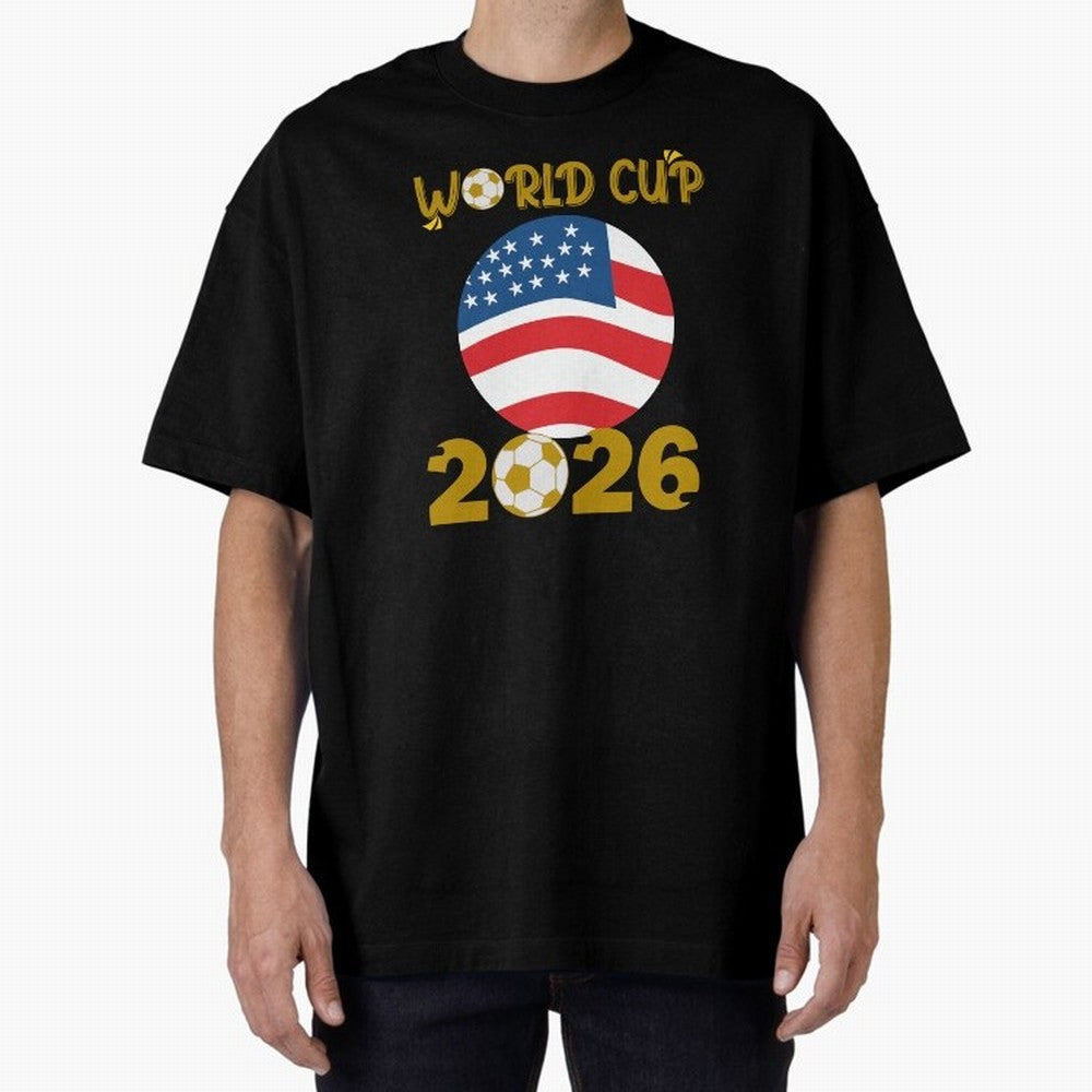 World Cup 2026 USA Soccer Design ¨C Football Fan Graphic T-Shirt Classic T-Shirt Celebrate the Road through FIFA World Cup 2026 Group Stage for Fans of Messi, Neymar and Mbappe and France, Bringing Global Supporter Spirit, Legendary Goals, National