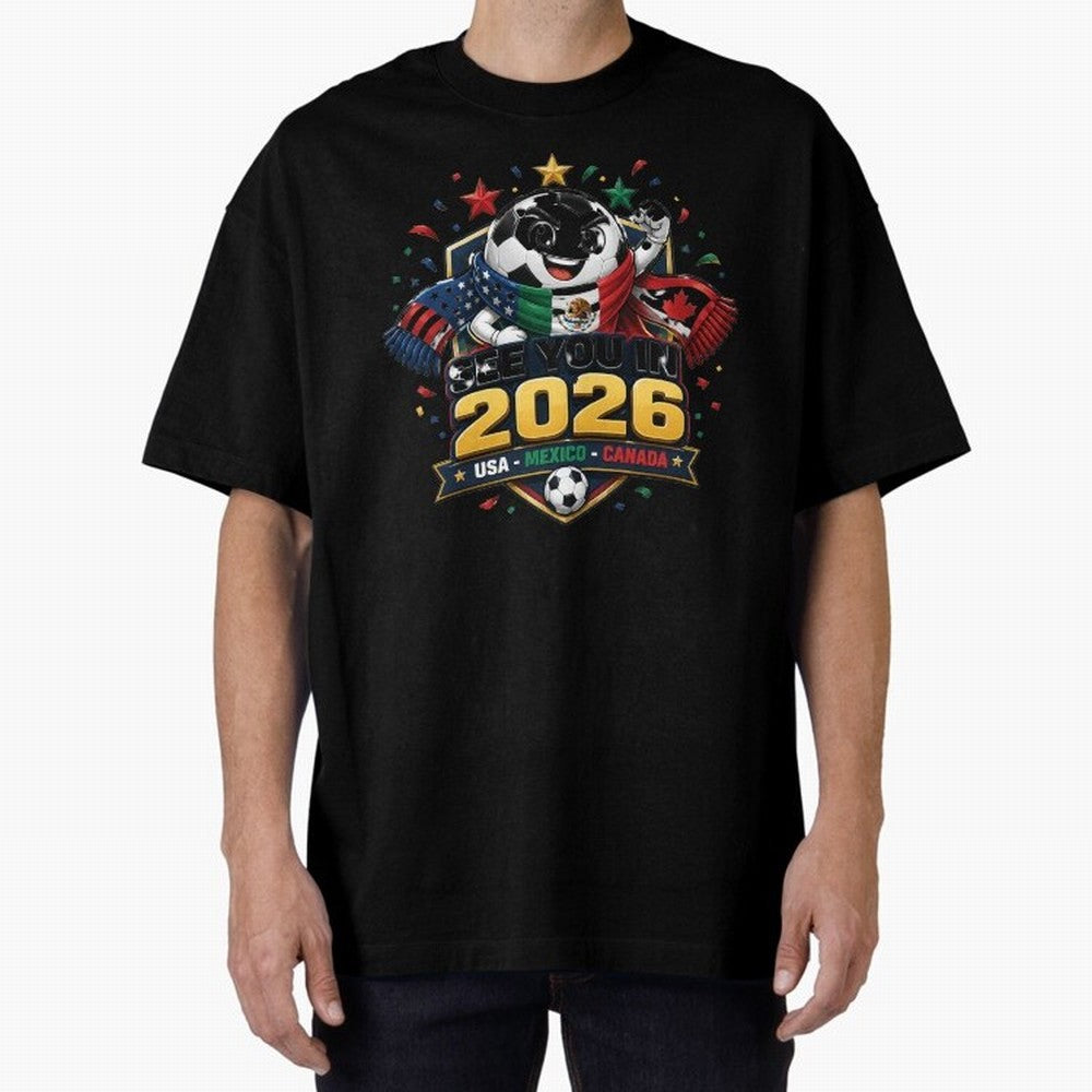 See You in 2026 USA Mexico Canada Soccer Mascot Classic T-Shirt Stand Out with Spirit from Match Day Hype around FIFA World Cup 2026 USA Canada Mexico, Messi, CR7 and Mbappe, Brazil, Sports Nostalgia, International Competition, Famous Players and