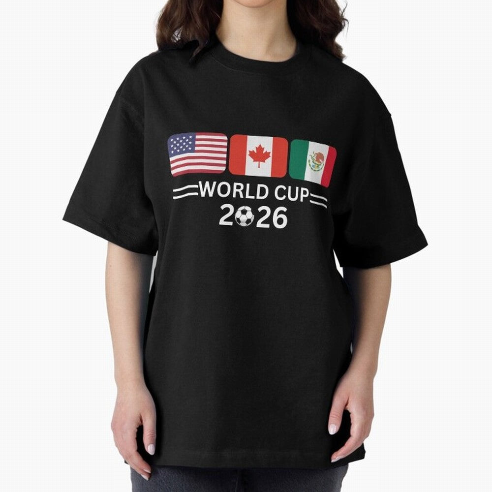 Football World Cup 2026 USA Canada Mexico Soccer & Football Fan Classic T-Shirt Show Up for the Glory of FIFA World Cup 2026 USA Canada Mexico Driven by Cristiano Ronaldo, Haaland and CR7, Spain Energy, Global Supporter Spirit, Legendary Goals,