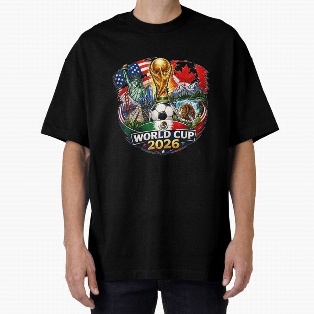 World Football 2026 USA Canada Mexico ¨C Soccer Fan Design Retro Travel Style Classic T-Shirt Celebrate the Biggest Stage of FIFA World Cup 2026 Group Stage Spirit, Highlighting Portugal, Neymar, Haaland and Cristiano Ronaldo, Stadium Chants,
