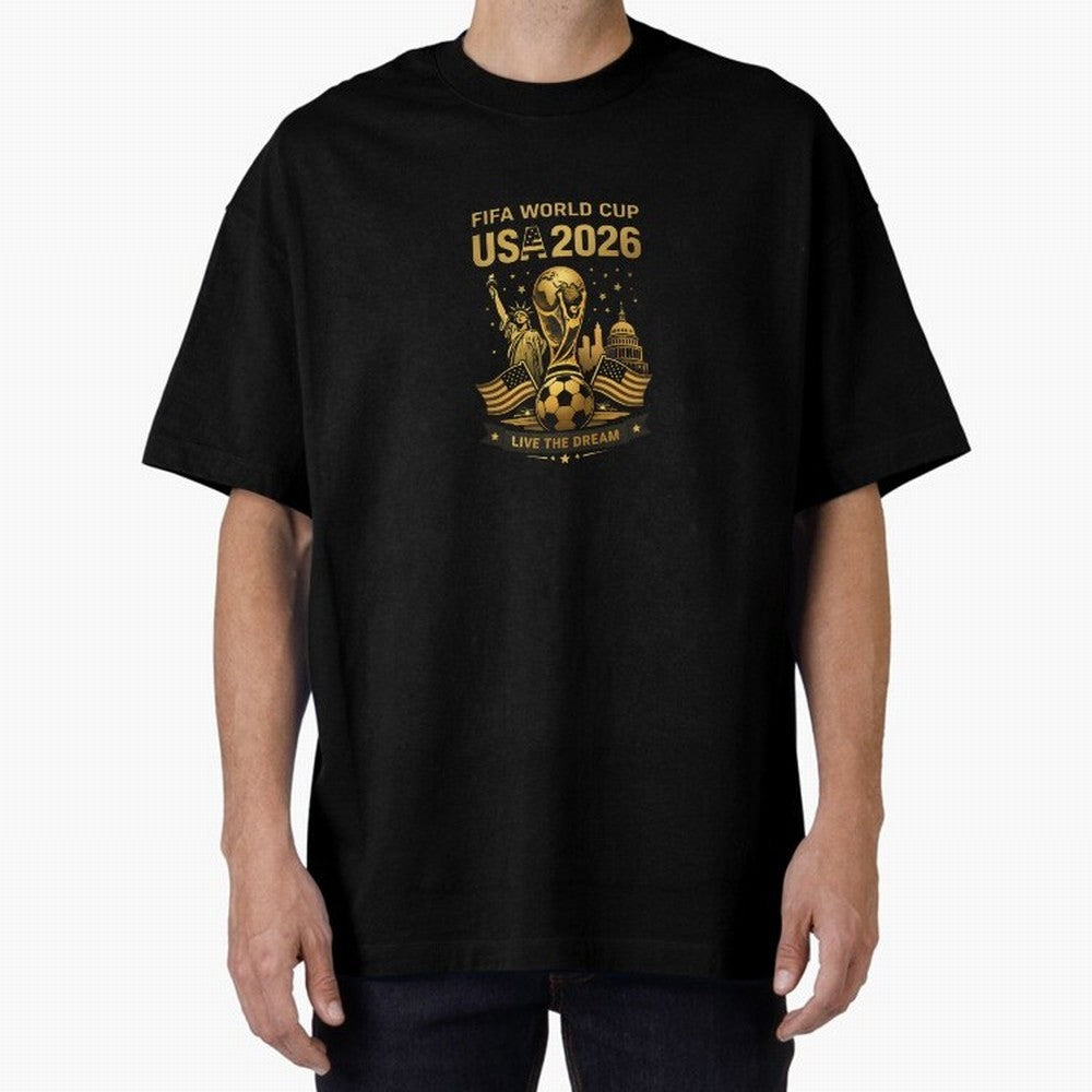 Fifa World Cup USA 2026 Gold Soccer Football Classic T-Shirt Celebrate FIFA World Cup 2026 USA Canada Mexico for Fans of Cristiano Ronaldo and Argentina, Bringing Global Supporter Spirit, Legendary Goals, National Colors and Tournament Celebration;