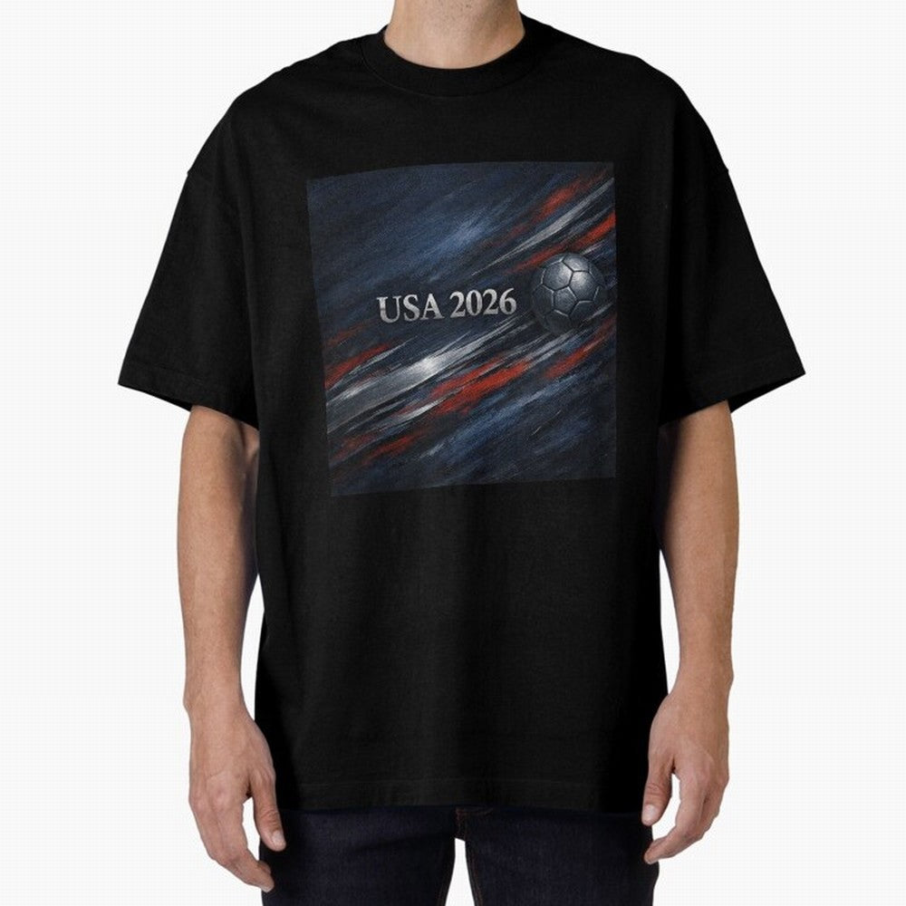 USA 2026 Soccer Event Design Classic T-Shirt Stand with FIFA World Cup 2026 USA Canada Mexico for Fans of Messi, Neymar and Mbappe and Portugal, Spain and Germany, Bringing Worldwide Fan Energy, Dramatic Goals, Stadium Lights and Championship