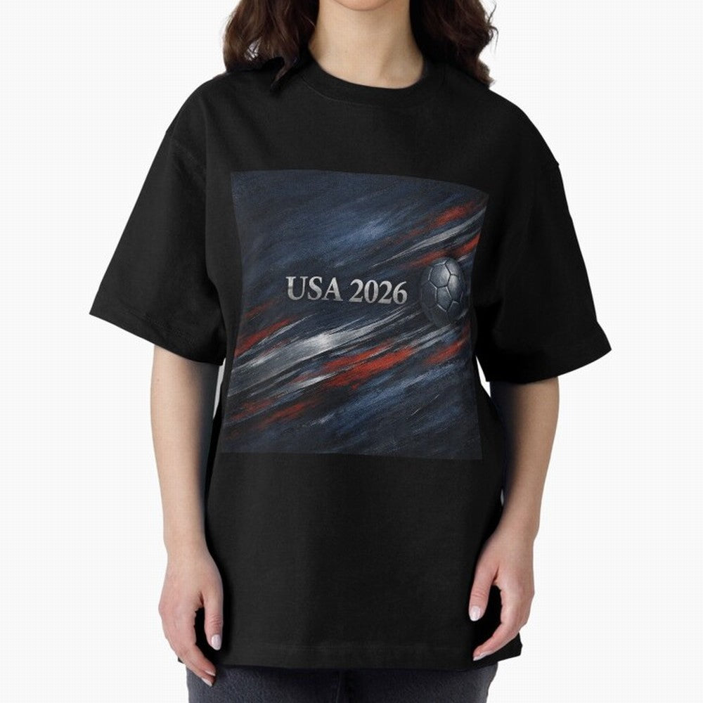 USA 2026 Soccer Event Design Classic T-Shirt Stand with FIFA World Cup 2026 USA Canada Mexico for Fans of Messi, Neymar and Mbappe and Portugal, Spain and Germany, Bringing Worldwide Fan Energy, Dramatic Goals, Stadium Lights and Championship