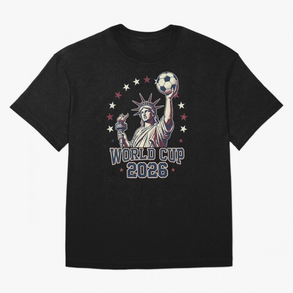 World Cup 2026 USA Soccer Statue Liberty Classic T-Shirt Fuel the Hype around FIFA World Cup 2026 Group Stage Spirit, with France and Portugal, Messi, Neymar and Mbappe, Vintage Soccer Flavor, Modern Football Stars, National Flags and Final Night