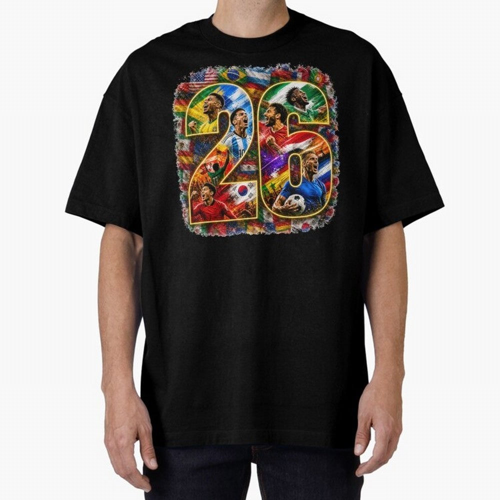 International Global Flags Soccer Football Classic T-Shirt Live the Energy of Match Day Hype around FIFA World Cup 2026 Group Stage, Messi, Neymar and Mbappe, Argentina and Brazil, Sports Nostalgia, International Competition, Famous Players and