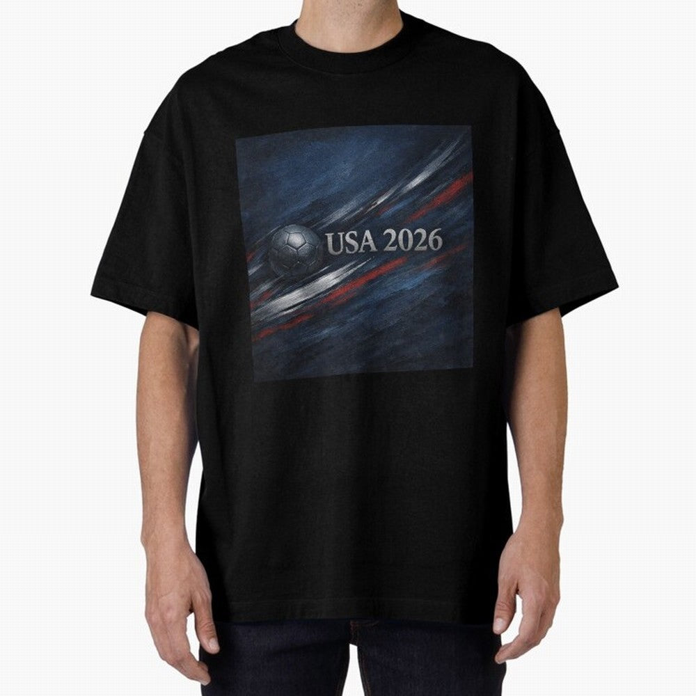 USA 2026 Soccer Emblem Inspired Classic T-Shirt Make Your Look Match FIFA World Cup 2026 USA Canada Mexico Spirit, Inspired by France and Portugal, Neymar, Haaland and Cristiano Ronaldo, Supporter Pride, Iconic Celebrations, Legendary Names and