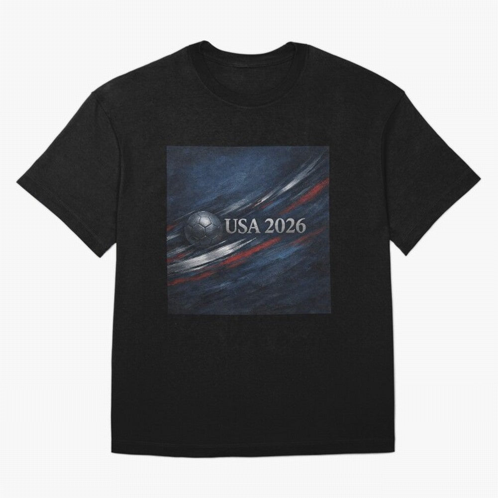USA 2026 Soccer Emblem Inspired Classic T-Shirt Make Your Look Match FIFA World Cup 2026 USA Canada Mexico Spirit, Inspired by France and Portugal, Neymar, Haaland and Cristiano Ronaldo, Supporter Pride, Iconic Celebrations, Legendary Names and