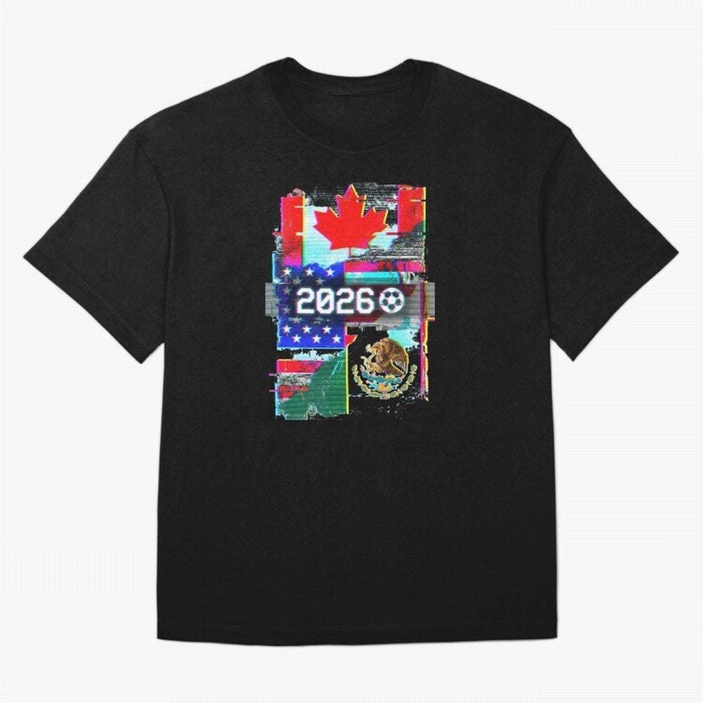 Glitched United 2026 - North America Tournament Emblem Classic T-Shirt Turn Up for FIFA World Cup 2026 Group Stage Spirit, with Argentina, CR7 and Messi, Stadium Chants, National Pride, Trophy Dreams and Unforgettable Football Memories; Perfect for