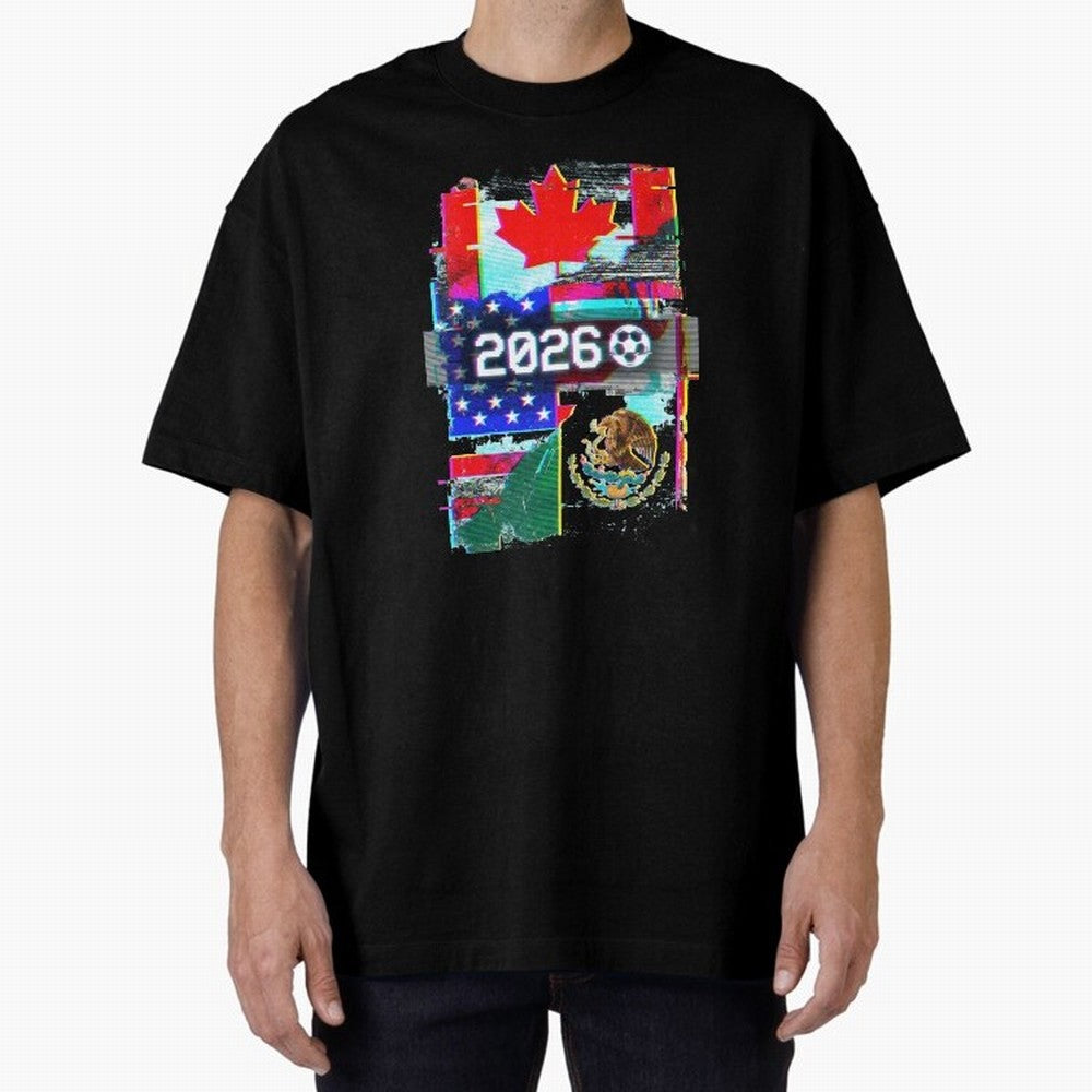 Glitched United 2026 - North America Tournament Emblem Classic T-Shirt Turn Up for FIFA World Cup 2026 Group Stage Spirit, with Argentina, CR7 and Messi, Stadium Chants, National Pride, Trophy Dreams and Unforgettable Football Memories; Perfect for