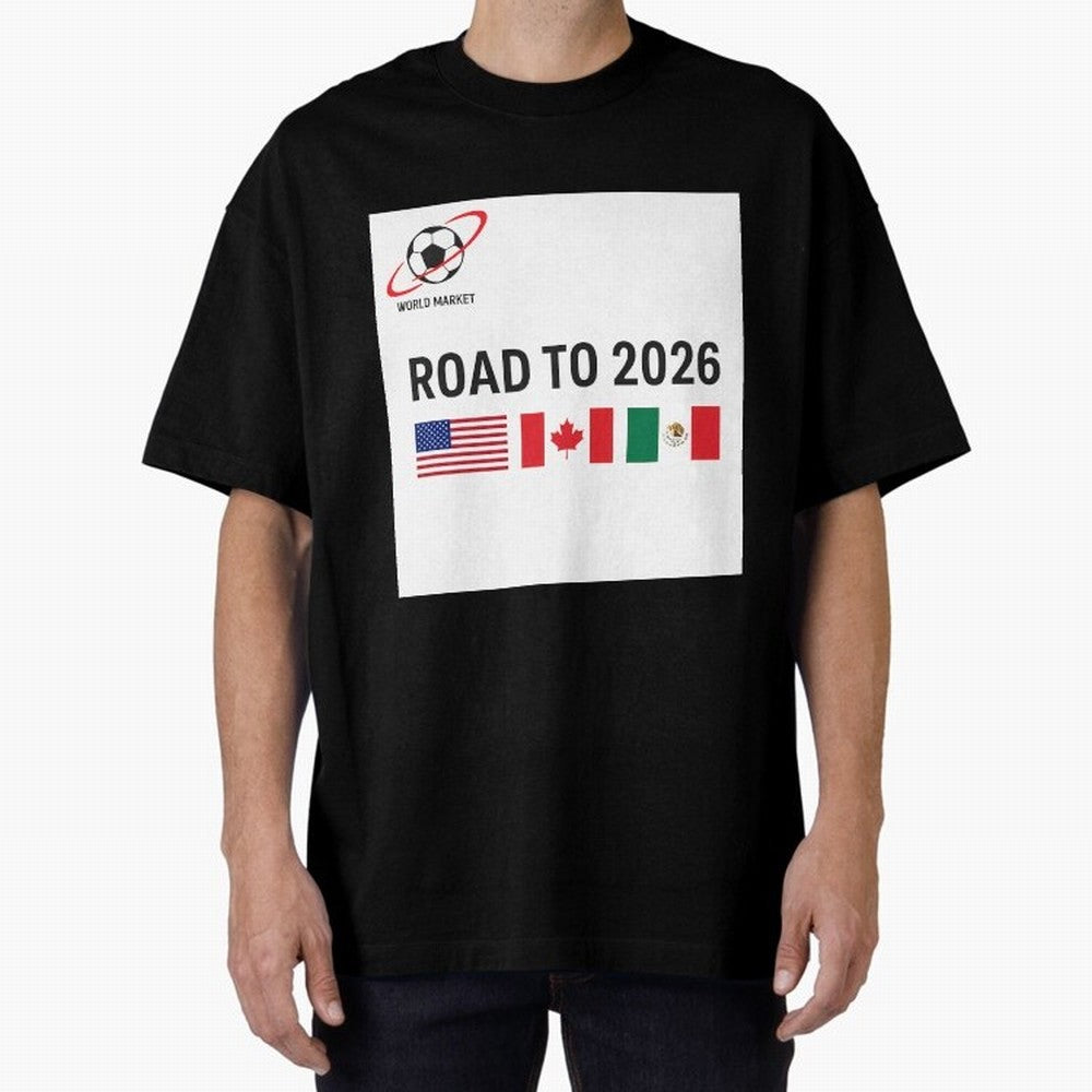 Road to World Cup 2026 Football Journey Classic T-Shirt Stand with FIFA World Cup 2026 USA Canada Mexico Spirit, Filled with Argentina, Messi, Goal Celebration Energy, Supporter Heritage, Football Icons and Worldwide Tournament Joy; Perfect for