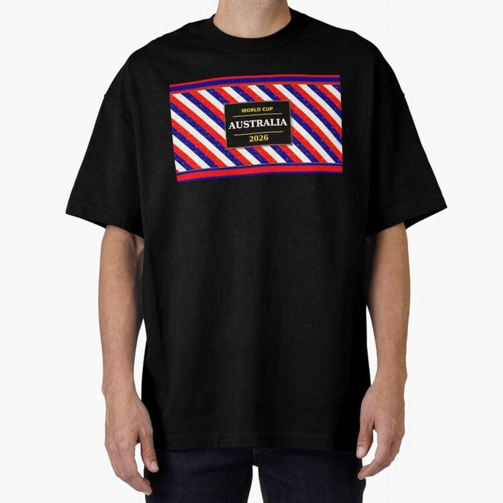 Australia Football Fan 2026 Black Flag Colors Pattern Classic T-Shirt Feel the Roar of FIFA World Cup 2026 USA Canada Mexico Centered on Haaland, Brazil, Portugal and Argentina Energy, Championship Spirit, Famous Goals, Roaring Crowds and