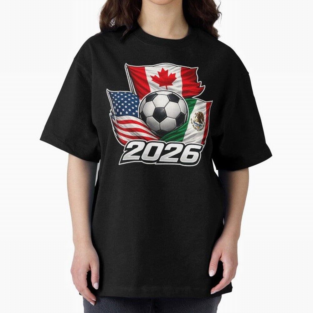 Soccer 2026 USA Canada Mexico ¨C World Football Flags Classic T-Shirt Celebrate Soccer Greatness during Match Day Hype around FIFA World Cup 2026 Group Stage, Cristiano Ronaldo, England and Germany, Stadium Memories, Football Loyalty, International