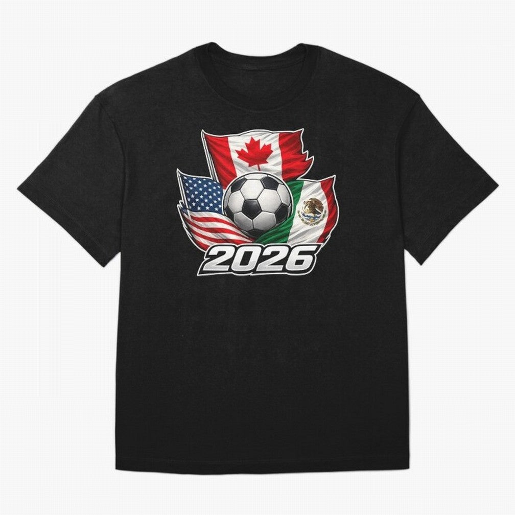 Soccer 2026 USA Canada Mexico ¨C World Football Flags Classic T-Shirt Celebrate Soccer Greatness during Match Day Hype around FIFA World Cup 2026 Group Stage, Cristiano Ronaldo, England and Germany, Stadium Memories, Football Loyalty, International