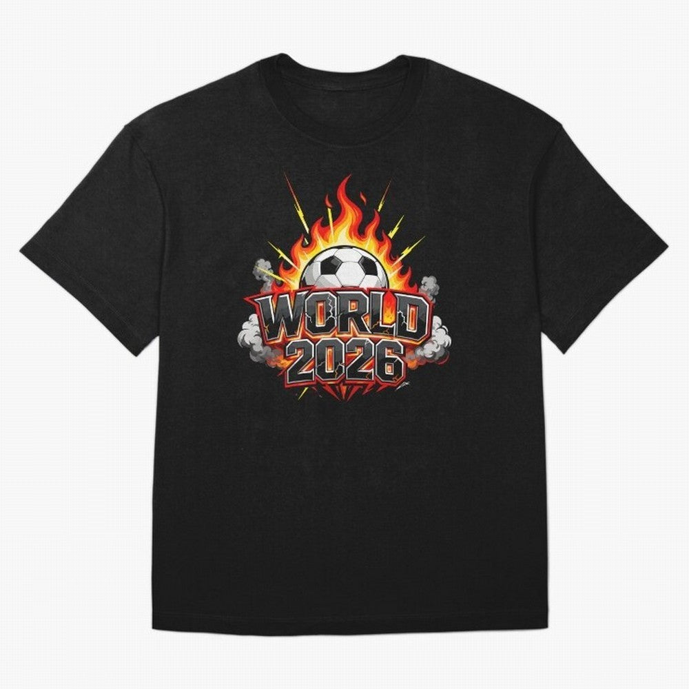 World 2026 Soccer Ball On Fire Football Tournament Classic T-Shirt Enjoy FIFA World Cup 2026 Group Stage Spirit, Celebrating France, Cristiano Ronaldo, Haaland and CR7, Soccer Culture, Superstar Moments, National Team Dreams and Competitive Fire;