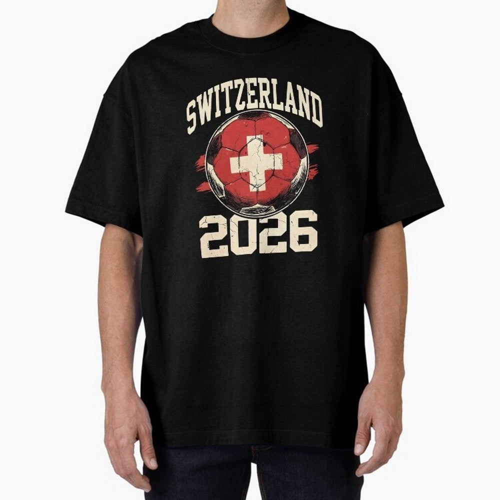 Switzerland 2026 World Cup Classic T-Shirt Represent Football Lovers during Global Football Passion for FIFA World Cup 2026 Group Stage, Centered on Haaland and Mbappe, Argentina and Brazil, Classic Soccer Heritage, Championship Pressure, Fan