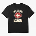 Switzerland 2026 World Cup Classic T-Shirt Represent Football Lovers during Global Football Passion for FIFA World Cup 2026 Group Stage, Centered on Haaland and Mbappe, Argentina and Brazil, Classic Soccer Heritage, Championship Pressure, Fan