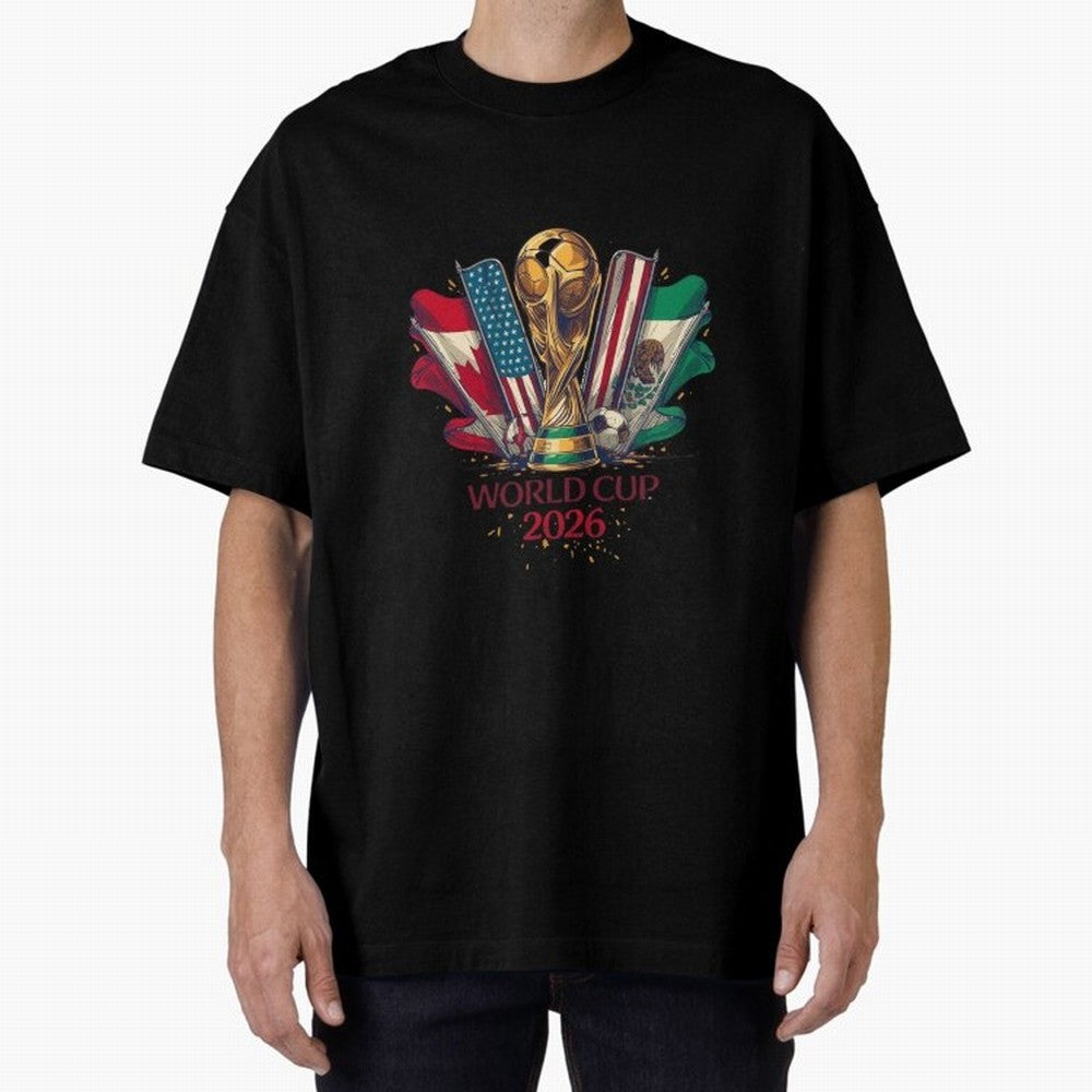 Host Trio Flags Banner Trophy Classic T-Shirt Bring Legendary Rivalry Energy to Global Football Passion for FIFA World Cup 2026 USA Canada Mexico, with Messi, Neymar and Mbappe, England, France and Netherlands, Stadium Memories, Football Loyalty,