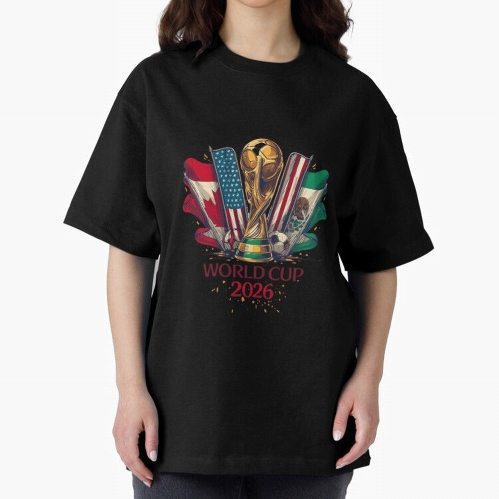 Host Trio Flags Banner Trophy Classic T-Shirt Bring Legendary Rivalry Energy to Global Football Passion for FIFA World Cup 2026 USA Canada Mexico, with Messi, Neymar and Mbappe, England, France and Netherlands, Stadium Memories, Football Loyalty,