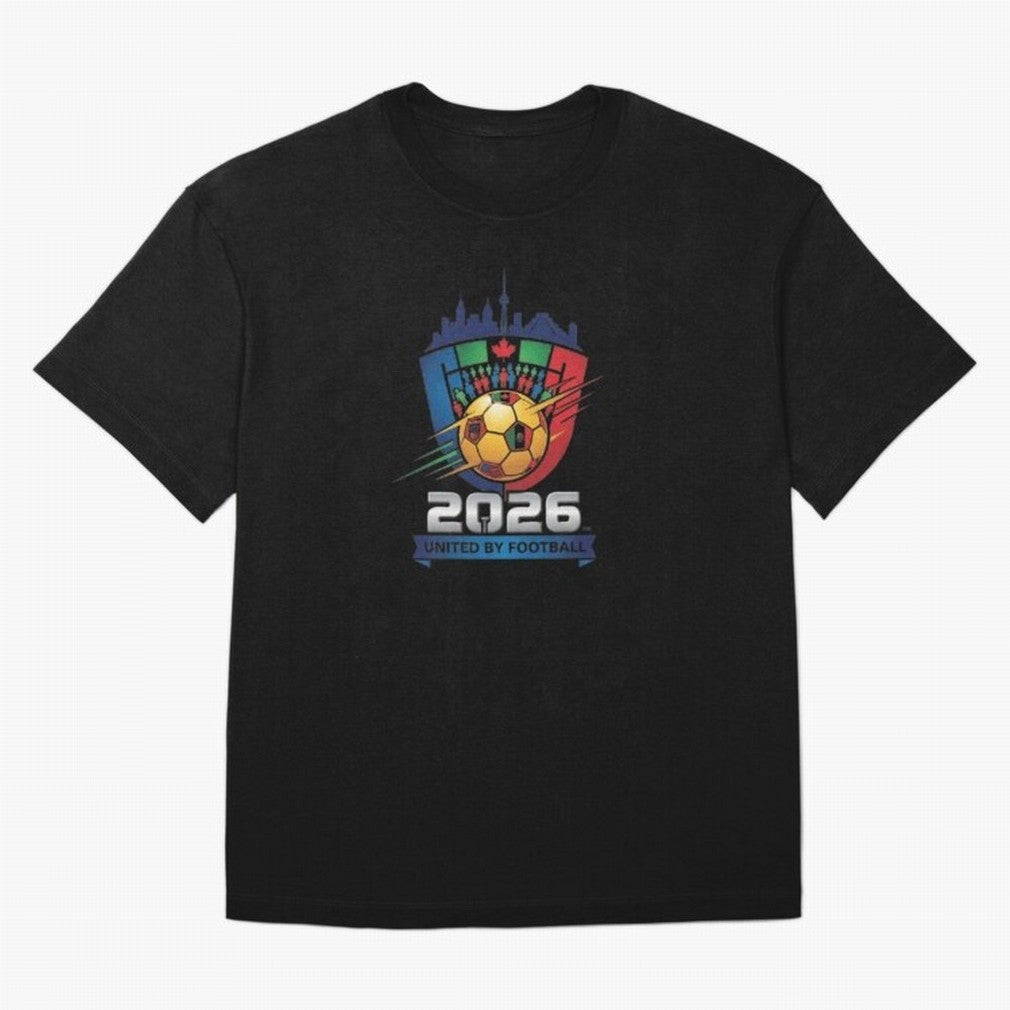 2026 World Cup United by Football Shield Emblem with Skyline Classic T-Shirt Join FIFA World Cup 2026 Made for Haaland, England Energy, Football Festival Excitement, Trophy Ambitions, Country Rivalries and Star Player Buzz; Perfect for People Who