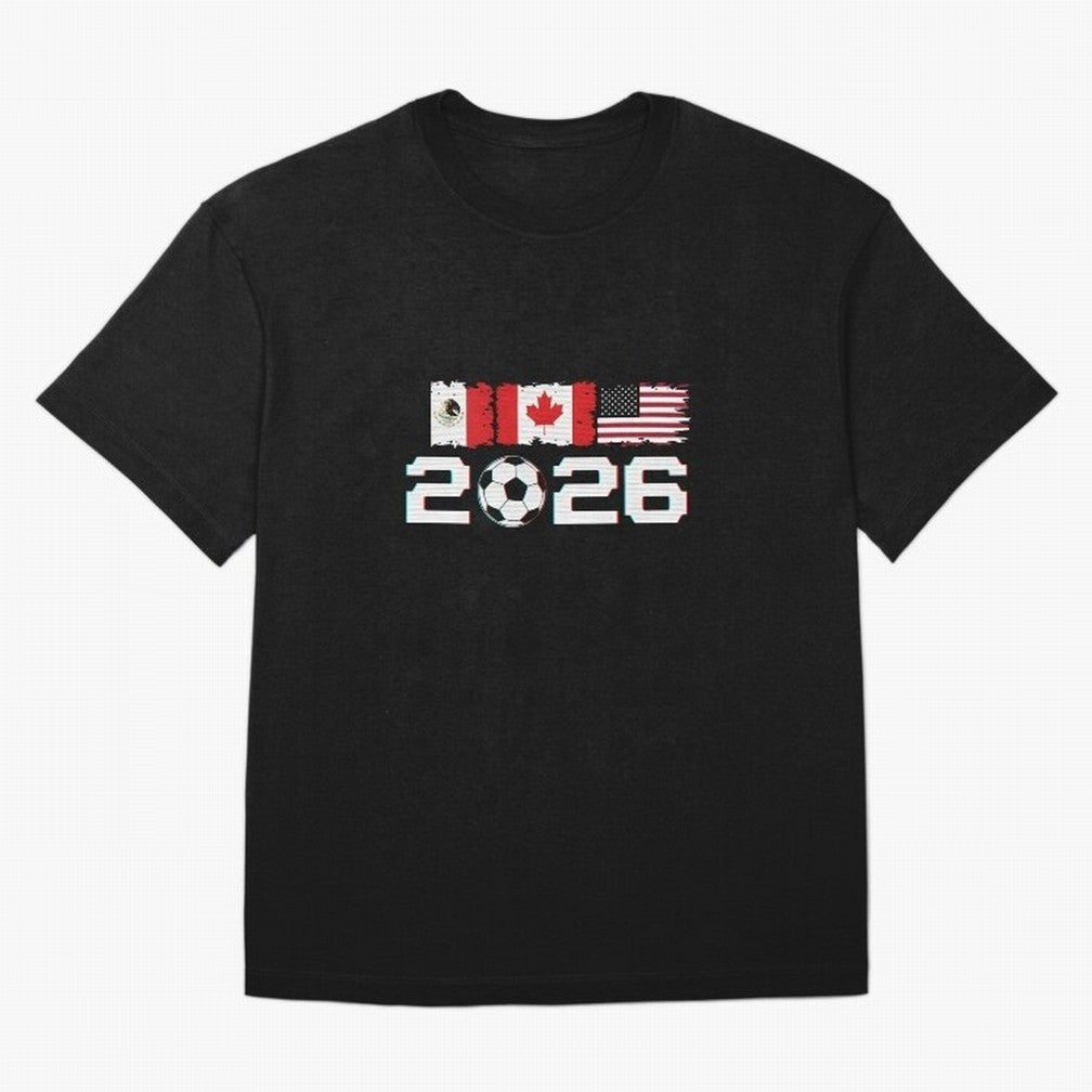 Glitched United 2026 Cup - North America Emblem Part 2 T-Shirt_82924673 Classic T-Shirt Discover FIFA World Cup 2026 Group Stage Celebrating CR7, Spain Energy, Champion Mindset, Group Stage Buzz, Knockout Tension and Passionate Fan Culture; Ideal