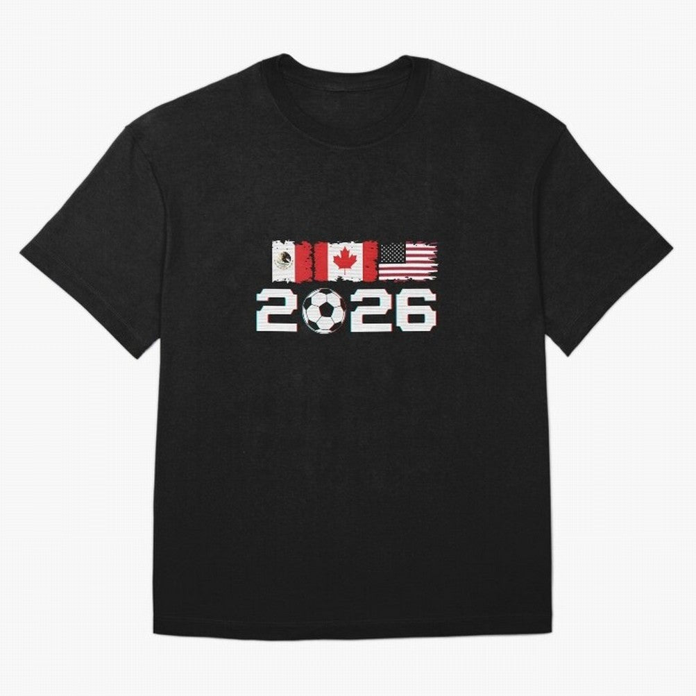 Glitched United 2026 Cup - North America Emblem Part 2 T-Shirt_82924673 Classic T-Shirt Back Your Heroes with FIFA World Cup 2026 Connected to CR7 and Messi, England, France and Netherlands Energy, Goal Celebration Energy, Supporter Heritage,