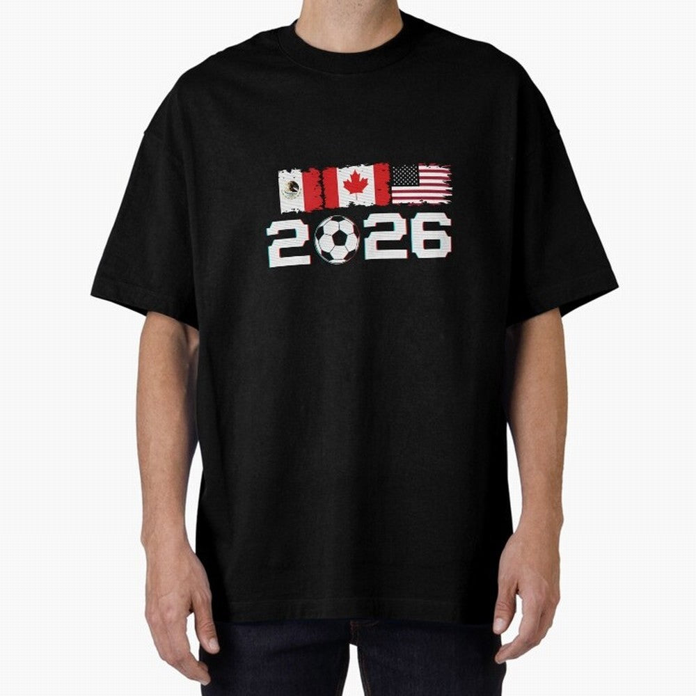 Glitched United 2026 Cup - North America Emblem Part 2 T-Shirt_82924673 Classic T-Shirt Back Your Heroes with FIFA World Cup 2026 Connected to CR7 and Messi, England, France and Netherlands Energy, Goal Celebration Energy, Supporter Heritage,