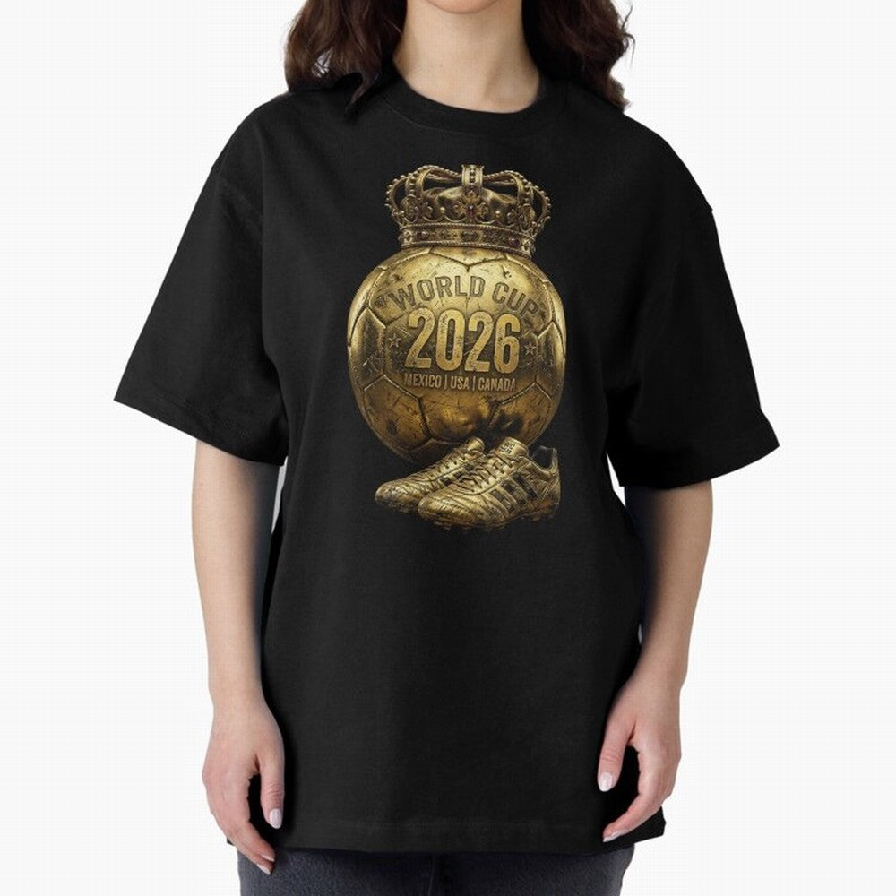 World Cup 2026 Golden Soccer Ball Crown- Mexico USA Canada Classic T-Shirt Celebrate the FIFA World Cup 2026 USA Canada Mexico Journey through Cristiano Ronaldo, Haaland and CR7 Highlights, Brazil, Portugal and Argentina Pride, Championship Spirit,