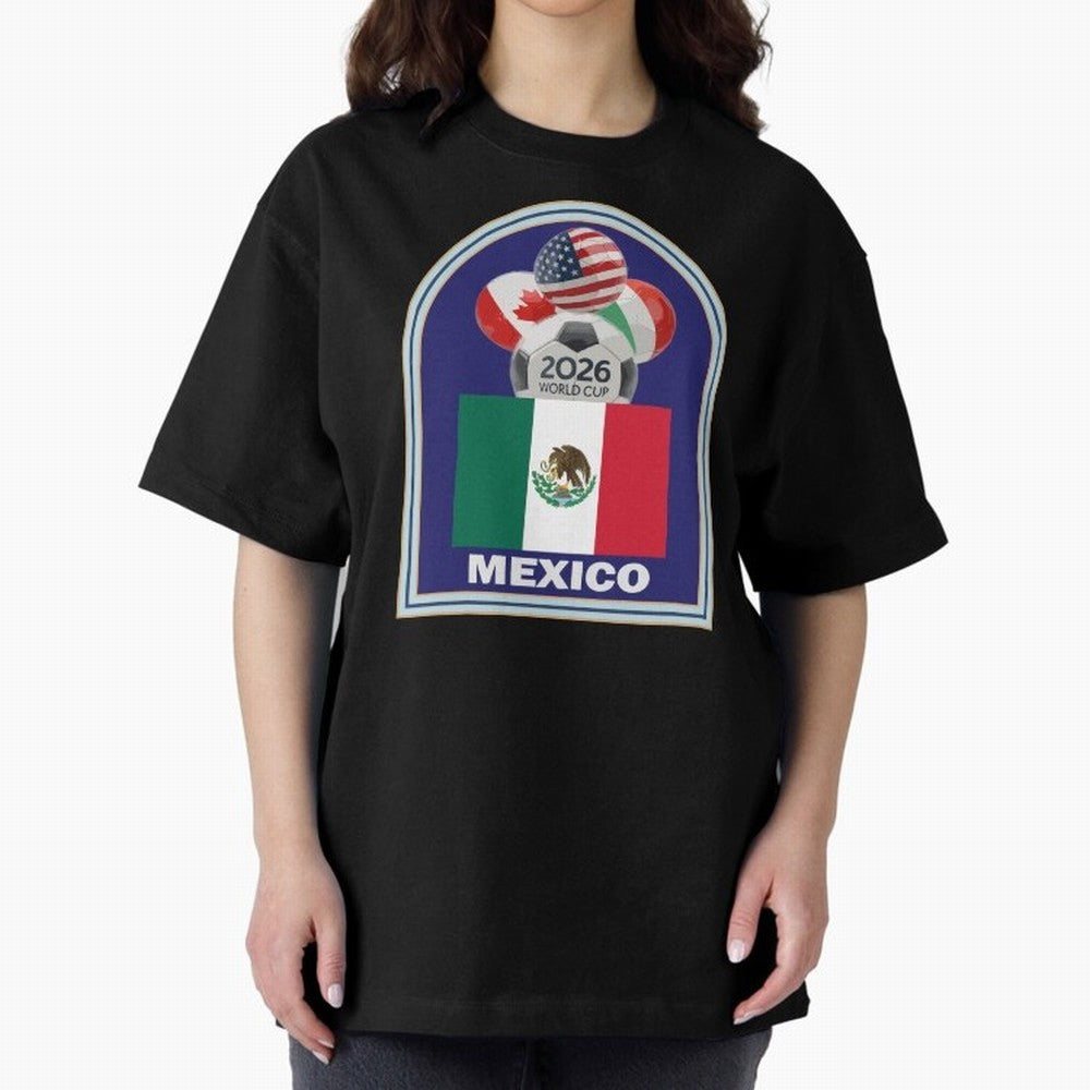 Mexico 2026 Soccer T-shirt Classic T-Shirt Stand Out with Spirit from FIFA World Cup 2026 USA Canada Mexico Spirit, with Argentina and Brazil, Haaland, Global Supporter Spirit, Legendary Goals, National Colors and Tournament Celebration; Perfect