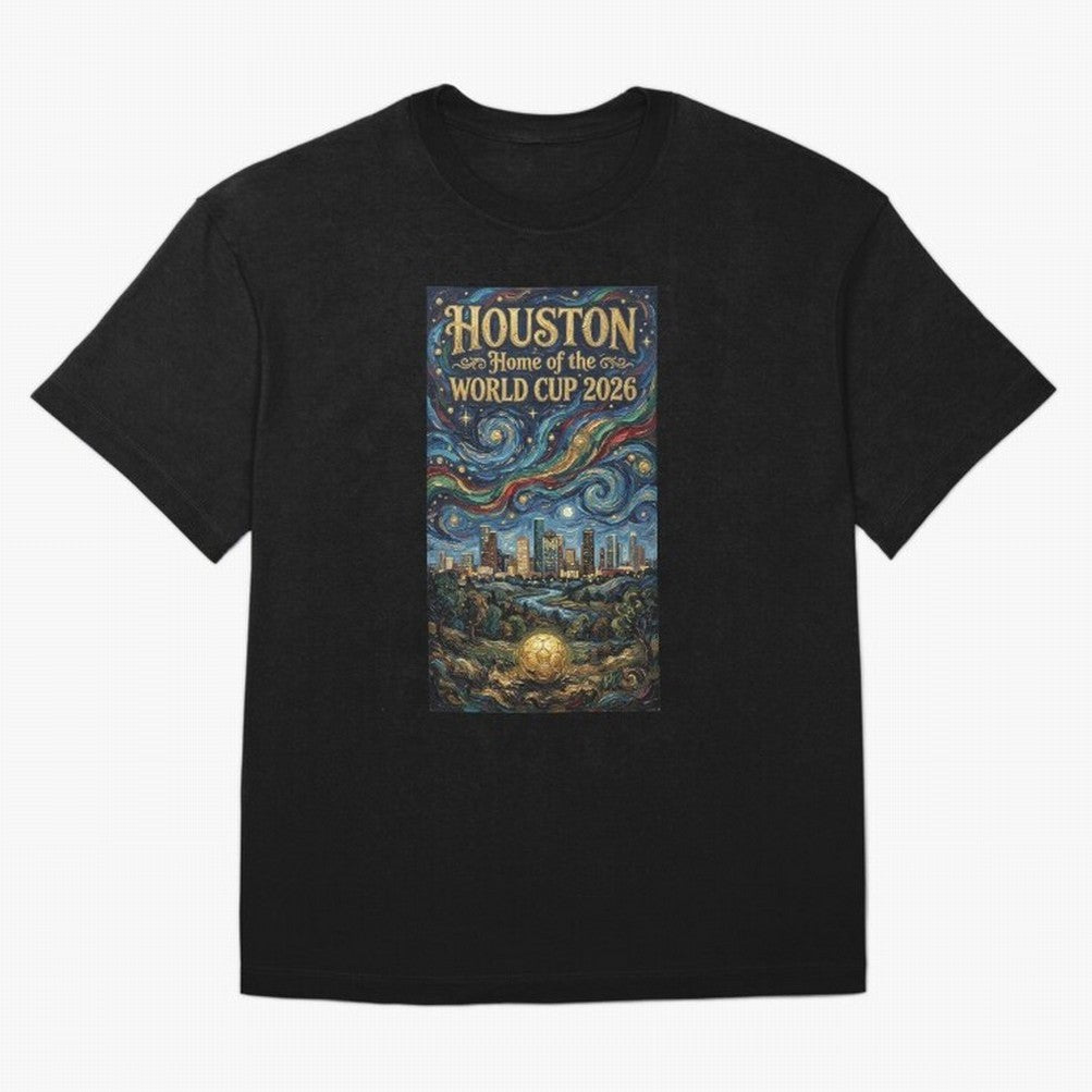 Houston Starry Night Skyline World Cup 2026 Soccer Poster ¡ª Van Gogh Fine Art Print Classic T-Shirt Celebrate Soccer Greatness during FIFA World Cup 2026 for Fans of Messi and Brazil, Bringing Retro Football Energy, Iconic Rivalries, Trophy Chase