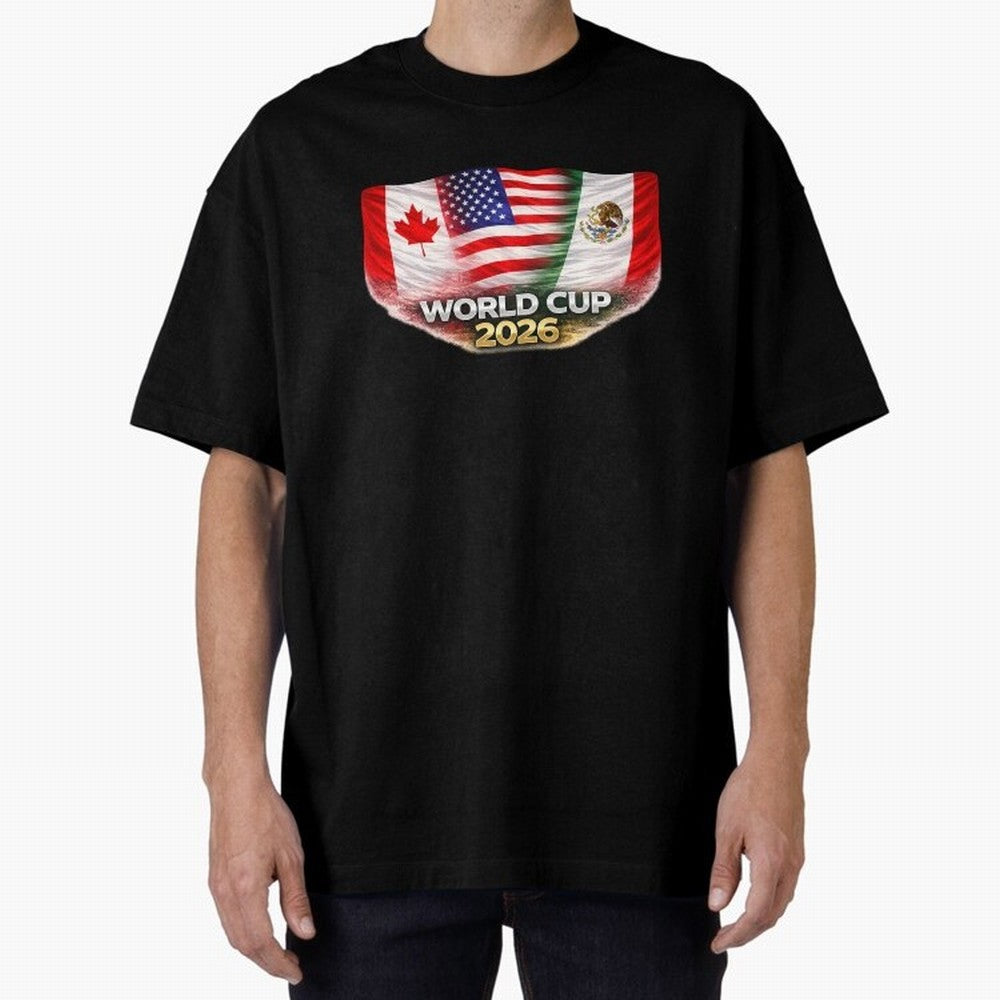 World Cup 2026 North America Flags Design ¨C USA Canada Mexico Soccer Fan Graphic Classic T-Shirt Celebrate Football Dreams Across FIFA World Cup 2026 Group Stage for Fans of Haaland and Mbappe and Brazil, Portugal and Argentina, Bringing Global
