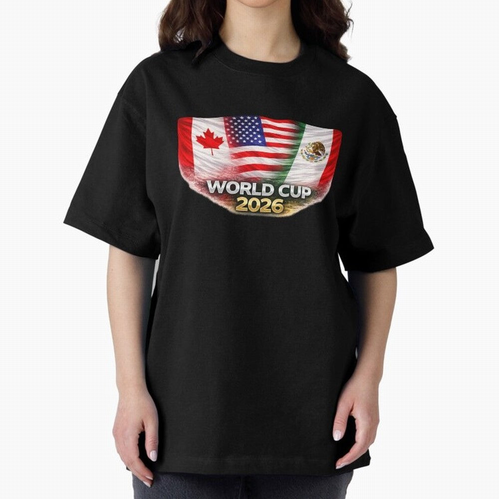 World Cup 2026 North America Flags Design ¨C USA Canada Mexico Soccer Fan Graphic Classic T-Shirt Celebrate Football Dreams Across FIFA World Cup 2026 Group Stage for Fans of Haaland and Mbappe and Brazil, Portugal and Argentina, Bringing Global