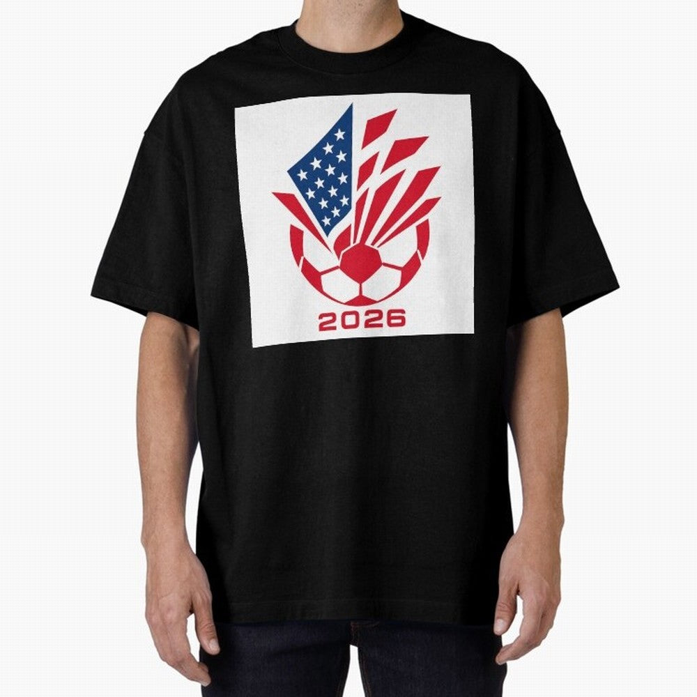 American Soccer 2026 Flag Burst Emblem Classic T-Shirt Step into Global Football Passion for FIFA World Cup 2026 Group Stage, Built around Messi, CR7 and Mbappe, Brazil, Portugal and Argentina, Sports Nostalgia, International Competition, Famous