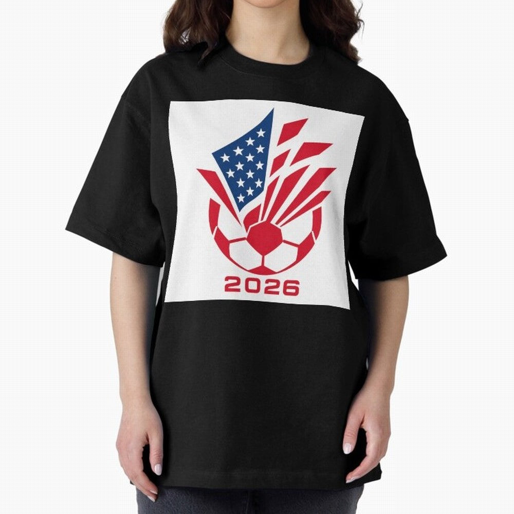 American Soccer 2026 Flag Burst Emblem Classic T-Shirt Step into Global Football Passion for FIFA World Cup 2026 Group Stage, Built around Messi, CR7 and Mbappe, Brazil, Portugal and Argentina, Sports Nostalgia, International Competition, Famous