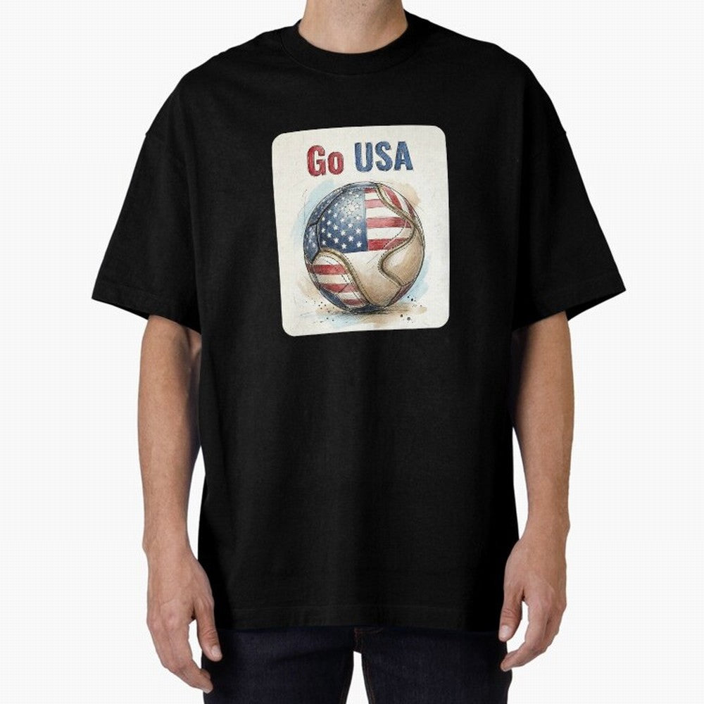 Go USA Soccer Ball Flag | American Football Fan Graphic Tee Classic T-Shirt Live for the Drama of Match Day Hype around FIFA World Cup 2026 USA Canada Mexico, Haaland, England and Germany, Football Passion, Legendary Performances, Festival Vibes