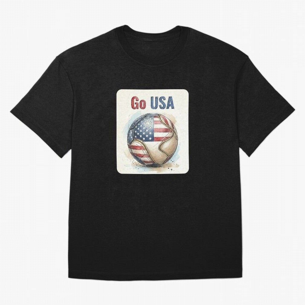 Go USA Soccer Ball Flag | American Football Fan Graphic Tee Classic T-Shirt Live for the Drama of Match Day Hype around FIFA World Cup 2026 USA Canada Mexico, Haaland, England and Germany, Football Passion, Legendary Performances, Festival Vibes