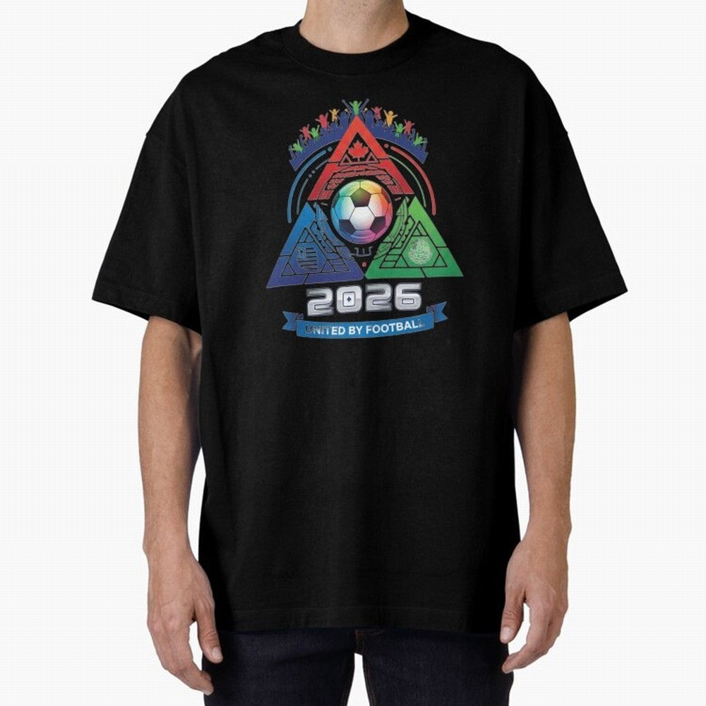 Triangular United by Football World Cup 2026 Emblem Classic T-Shirt Create FIFA World Cup 2026 USA Canada Mexico Made for Mbappe, England and Germany Energy, Championship Spirit, Famous Goals, Roaring Crowds and International Football Unity; Made